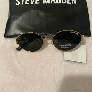 Steve Madden Gold Frame Sunglasses with Black Lenses